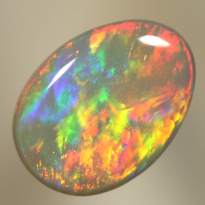SOLID SEMI BLACK OPAL Rainbow colours, bright and fiery